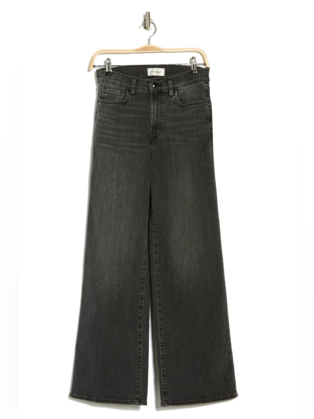 Frame Denim Le Slim Palazzo High Rise Wide Leg Jeans Fame Gray 26